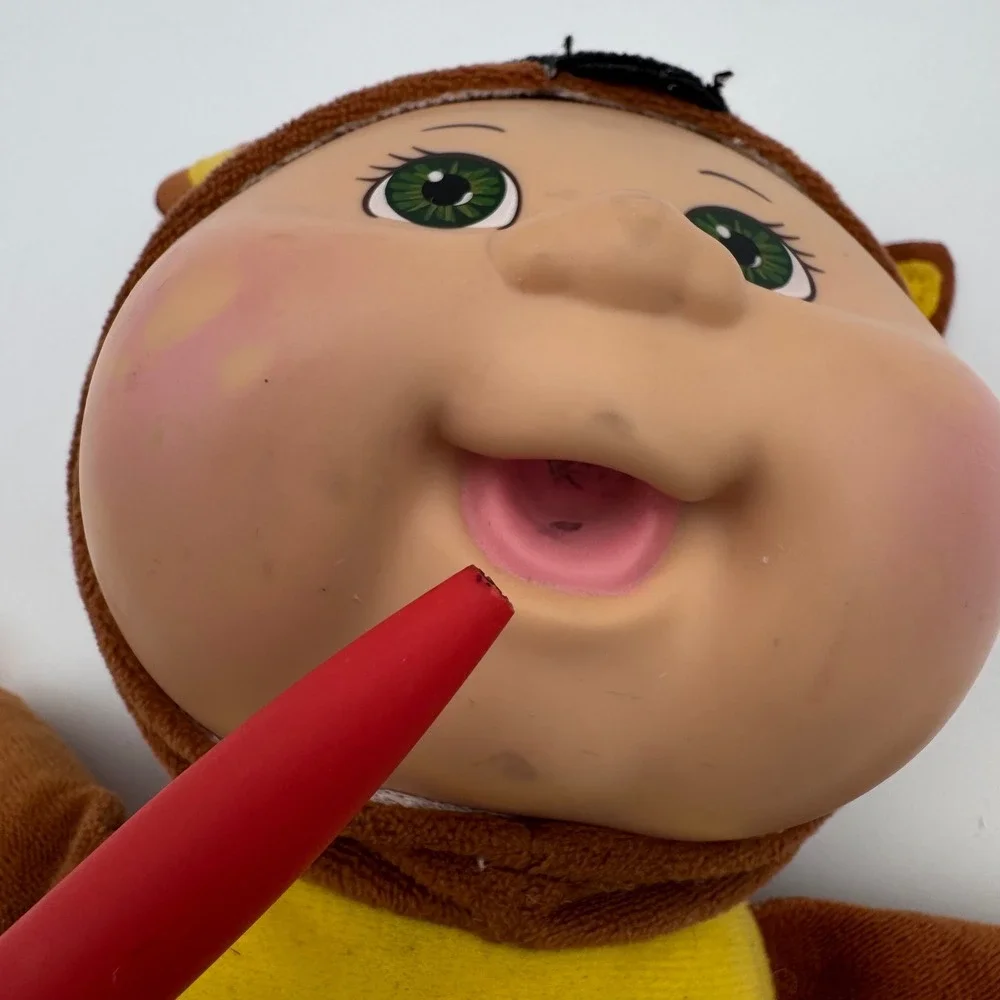 Cabbage Patch Kids Cuties Cow Plush Doll Brown Yellow Costume Green‎ Eyes